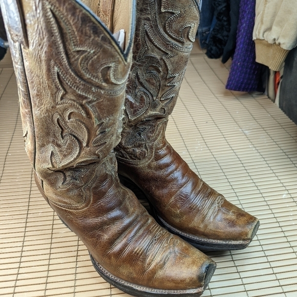 Stetson Boots custom made men\'s brown leather platform Western cowboy boots sz 1 main image 10